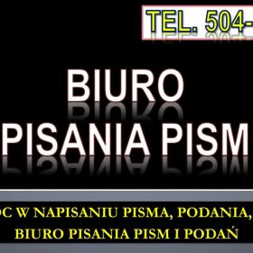 Napisanie pisma do pracodawcy, tel. 504-746-203, cena, do zakładu pracy, pomoc  Pismo , podanie